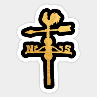 Gold weather vane wind compass Sticker